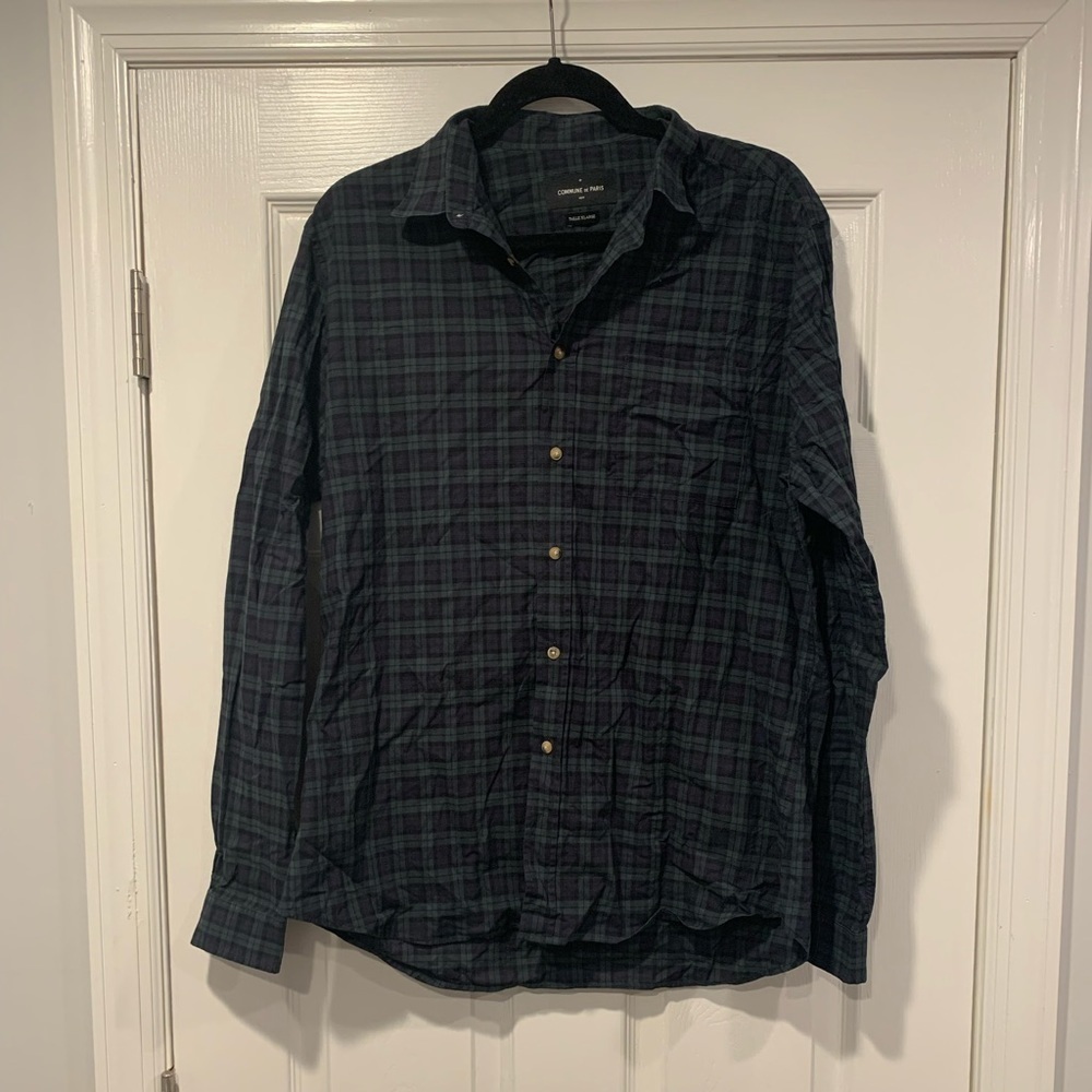 Commune de Paris Plaid Long Sleeve Button Down Shirt